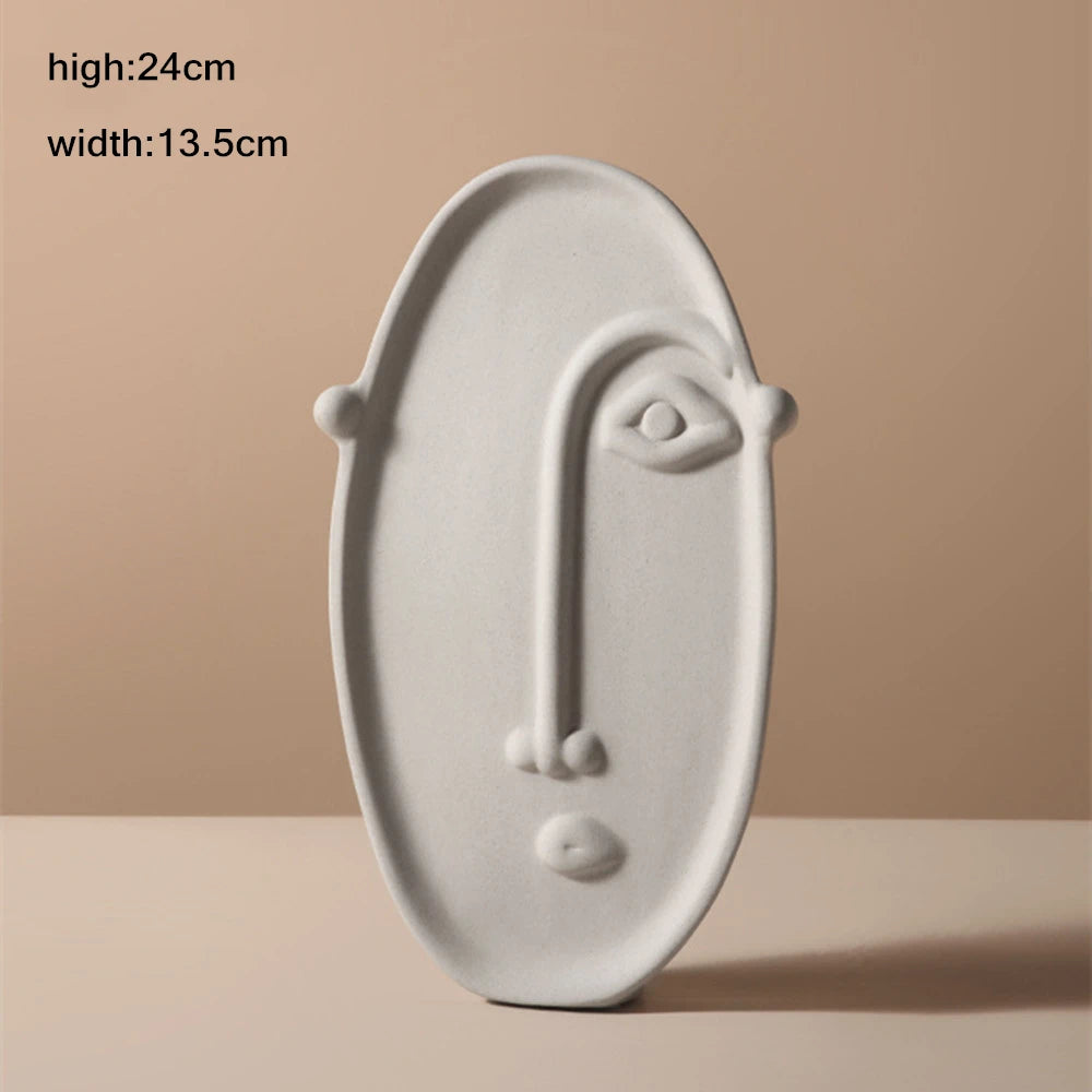 Nordic Ins Home Decor Ceramic Flower Vase Human Face Design Vases Home Decoration Ornament Art Vase Luxury Pot Room Decoration