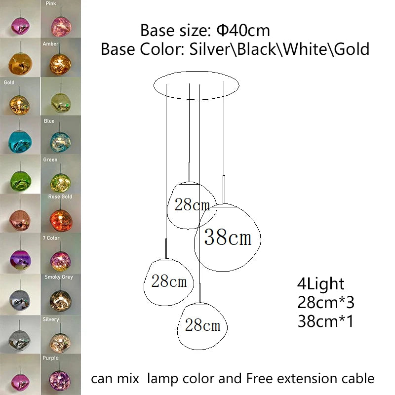 Nordic Lava LED Pendant Light Modern Light PVC Lighting Living Room Lights Indoor Deco Home Fixtures Loft Kitchen Hanging Lamps