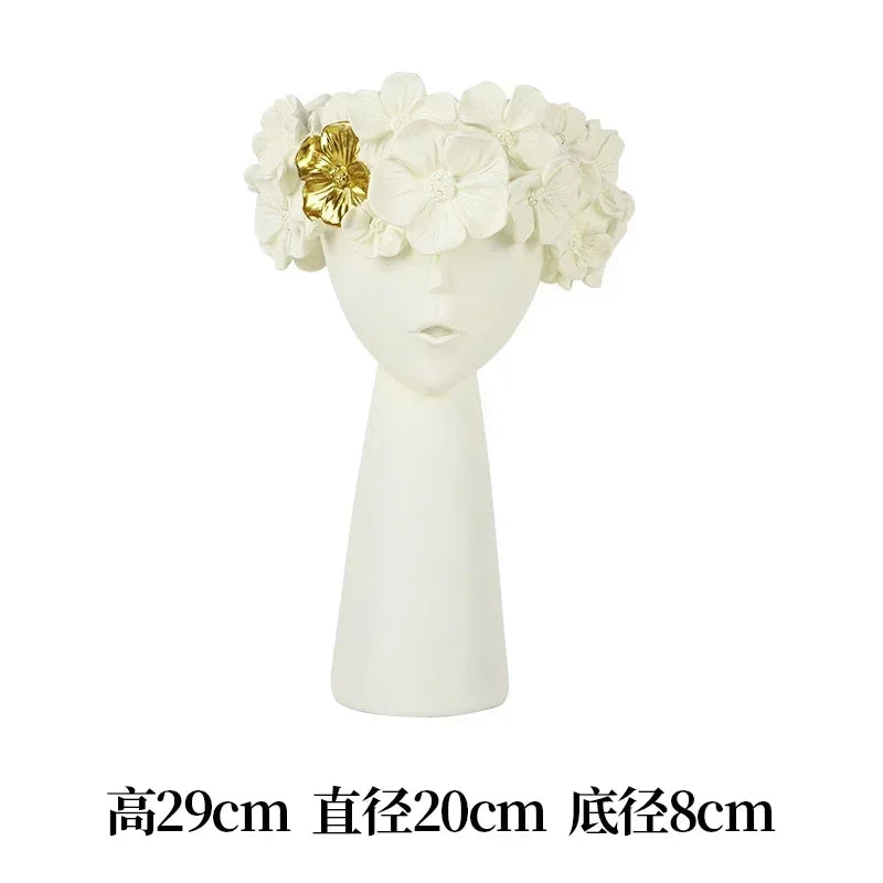 Nordic Decoration Home Flower Vase Living Room Decoration Vases Cute Girl Arranging Flower Container Desktop Accessories