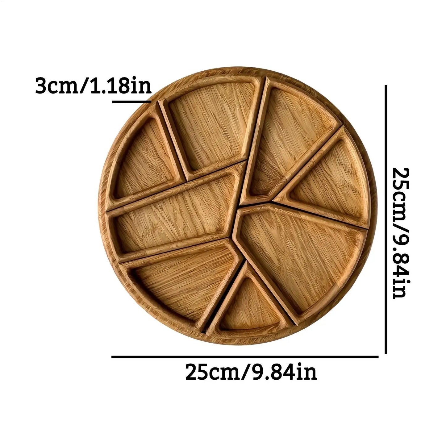 wood fruit plate Food Tray Divided Puzzle Serving Tray wooden Fruit Dessert tray multi-size food tray snack plate