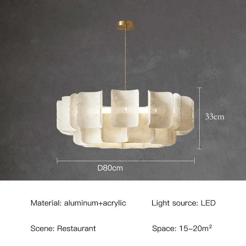 Nordic Lamp Wabi Sabi Tiered Chandelier Minimalist Acrylic White Dining Room Lobby Kitchen Island Hanging Light Home Decor LED