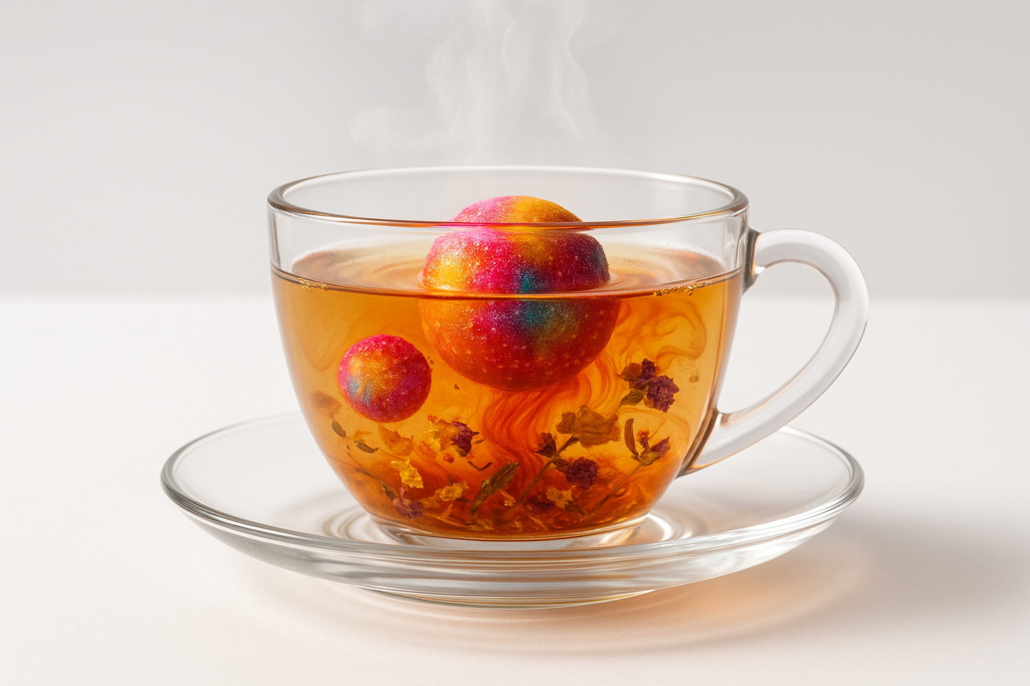 can you make a Picture from a Tea bomb in a Tea glas with withe background
