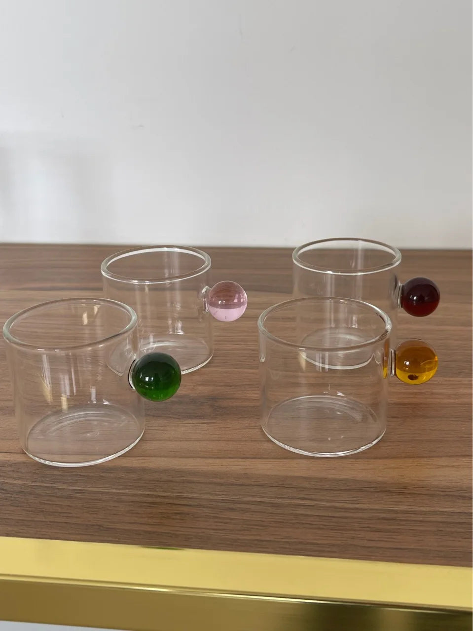 6PC Espresso Cups Small Tea Cup Set Heat Resistant Glass Teacups Bucket Table Decor 110ml Capacity