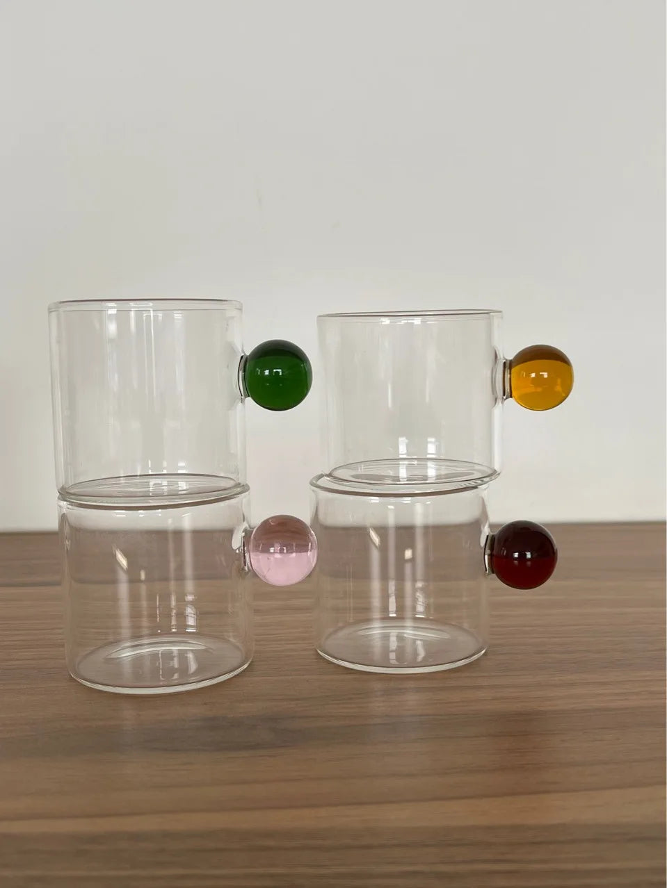 6PC Espresso Cups Small Tea Cup Set Heat Resistant Glass Teacups Bucket Table Decor 110ml Capacity