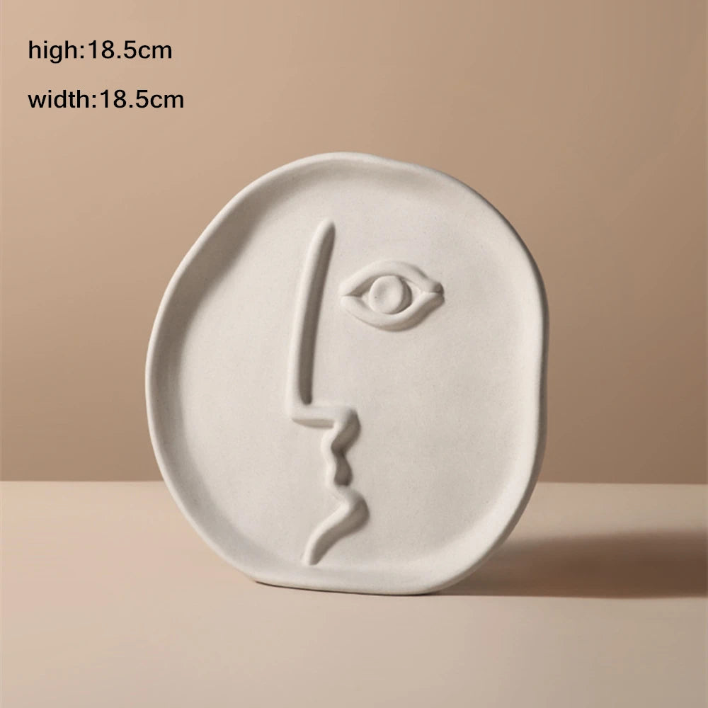 Nordic Ins Home Decor Ceramic Flower Vase Human Face Design Vases Home Decoration Ornament Art Vase Luxury Pot Room Decoration