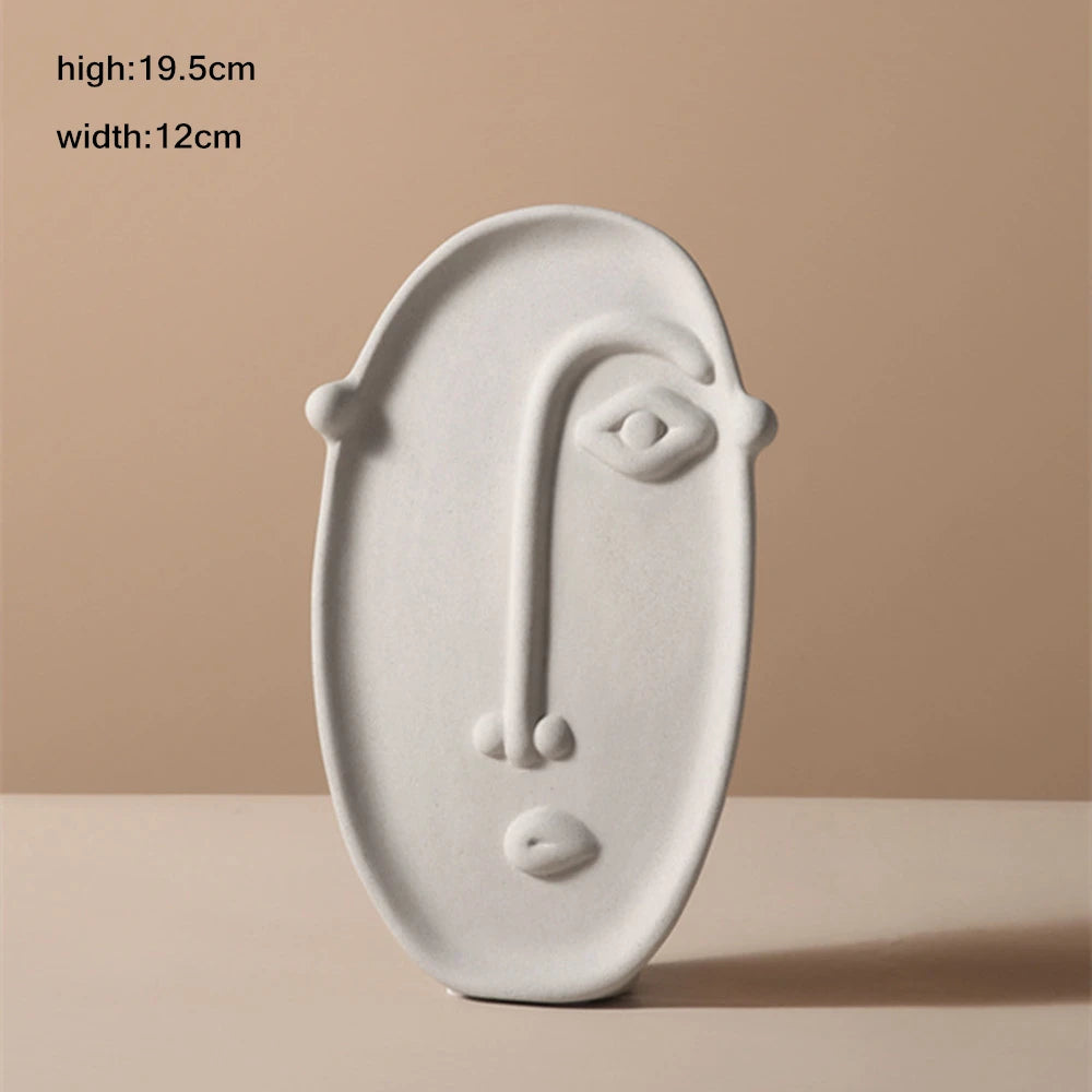 Nordic Ins Home Decor Ceramic Flower Vase Human Face Design Vases Home Decoration Ornament Art Vase Luxury Pot Room Decoration