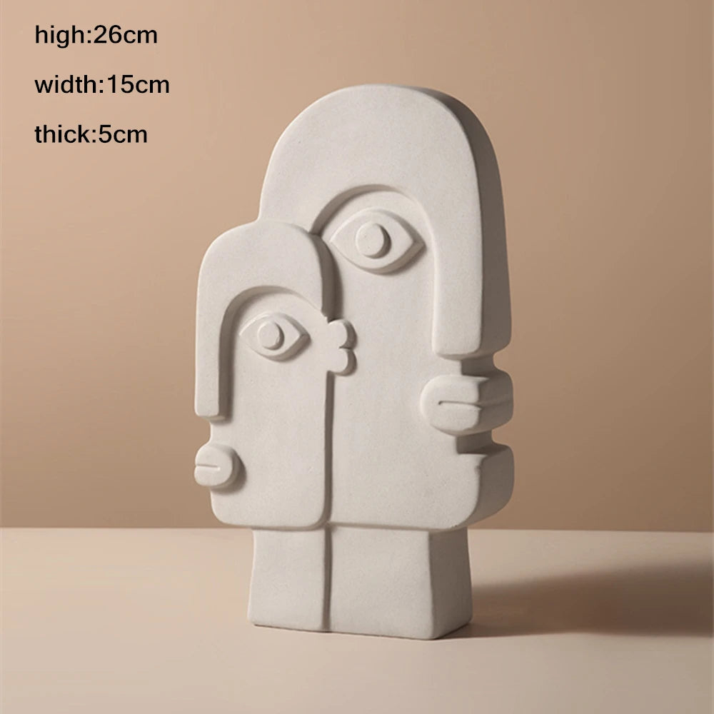 Nordic Ins Home Decor Ceramic Flower Vase Human Face Design Vases Home Decoration Ornament Art Vase Luxury Pot Room Decoration