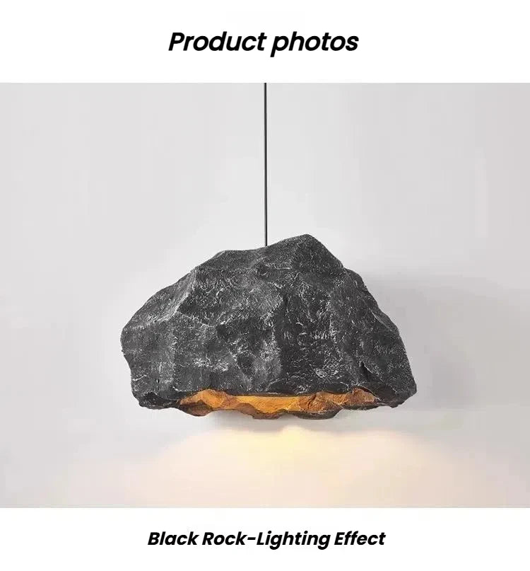 Wabi Sabi LED Pendant Light Nordic Ceiling Pendant Lamp for Living Dining Room Bedroom Creative Design Stone Shaped Hanging Lamp