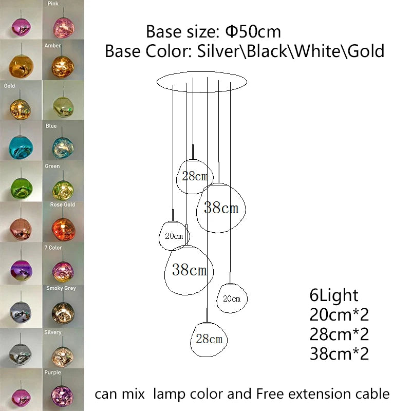 Nordic Lava LED Pendant Light Modern Light PVC Lighting Living Room Lights Indoor Deco Home Fixtures Loft Kitchen Hanging Lamps