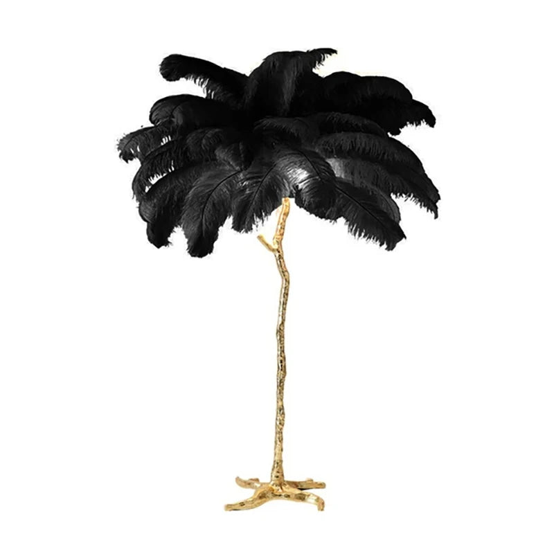 Nordic Ostrich Feather Floor Lamp Living Room Sofa Background Wall Floor Standing Lamp Home Decor Bedroom Bedside Table Lighting