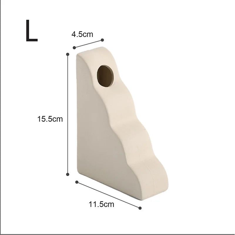 Nordic Polygon Circular Ceramic Vase Home Living Room TV Cabinet Desktop Homestay Art Decorations Dry Flower Arrangements Vase