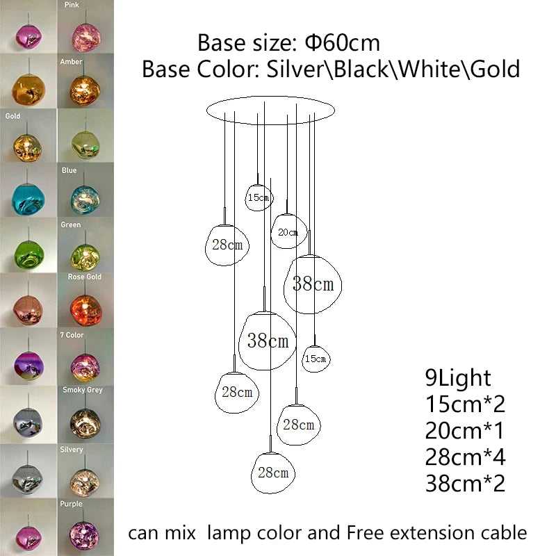 Nordic Lava LED Pendant Light Modern Light PVC Lighting Living Room Lights Indoor Deco Home Fixtures Loft Kitchen Hanging Lamps