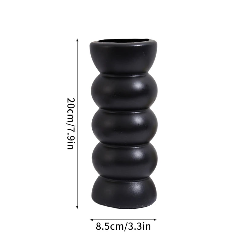 Nordic Vase Imitation Ceramic Flower Bottle Decorative Flowerpot Flower Arranging Ornament Plastic Home Plant Pot Wedding decor