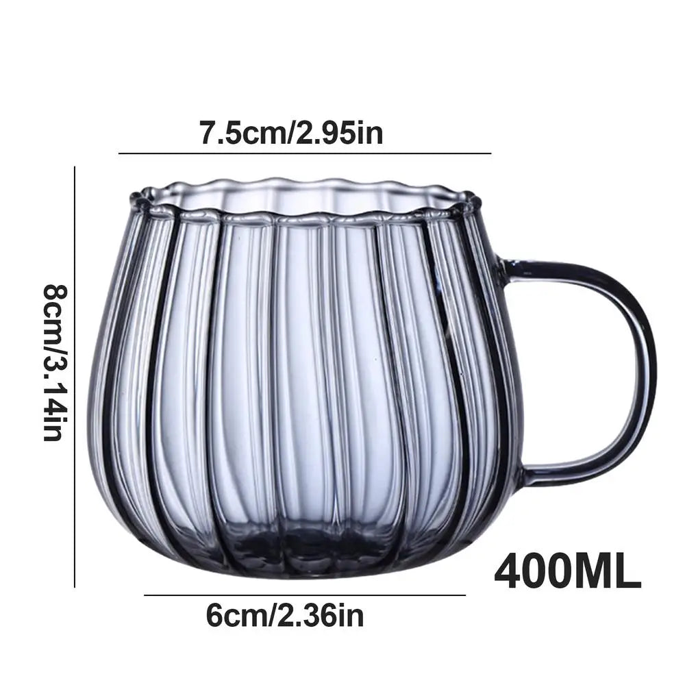 Pumpkin Glass Mug Breakfast Heat-Resistant Oatmeal Milk Coffee Cup Breakfast Milk Cup Water Cup Juice Milk Tea Cup 400ml