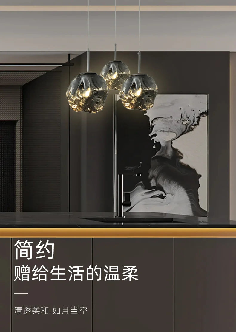 New Lava Glass Ice Cube Bedroom Bedside Chandelier Ceiling Chandelier Ceiling Pendant Lamp Ceiling Light Home Appliance
