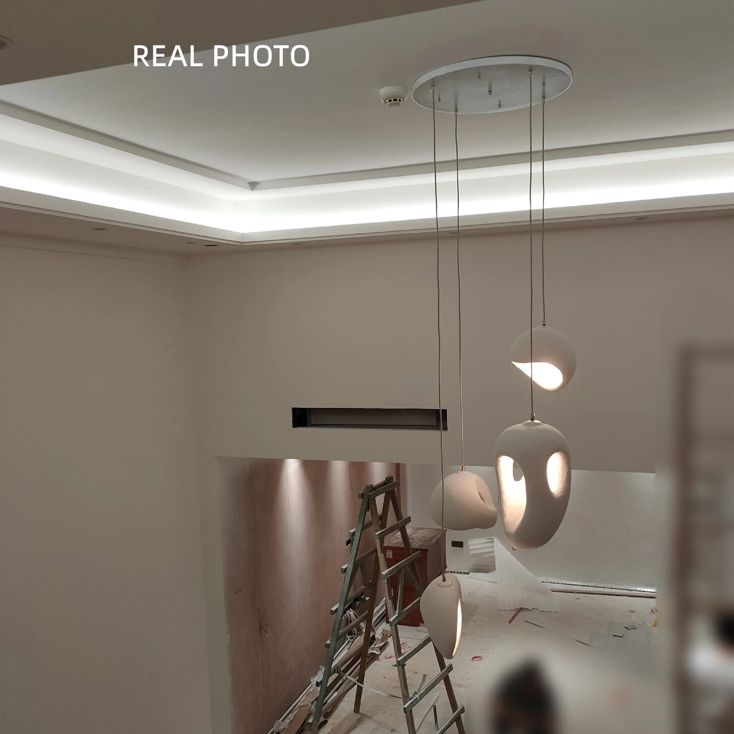 Nordic Villa Stairs Wabi Sabi E27 Led Pendant Lights Loft Bar Pendant Chandelier Lighting Irregular Lustre Hanging Lamp Fixtures