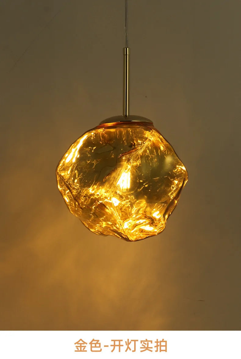 New Lava Glass Ice Cube Bedroom Bedside Chandelier Ceiling Chandelier Ceiling Pendant Lamp Ceiling Light Home Appliance