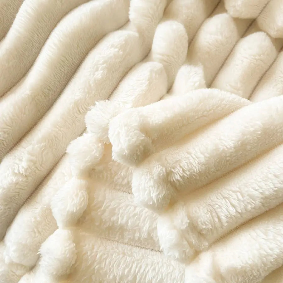 Spring Throw Blanket for Couch, Cozy Warm Plush Striped Blanket for Sofa Bedroom Living Room, All Season Use Festival Home Decor