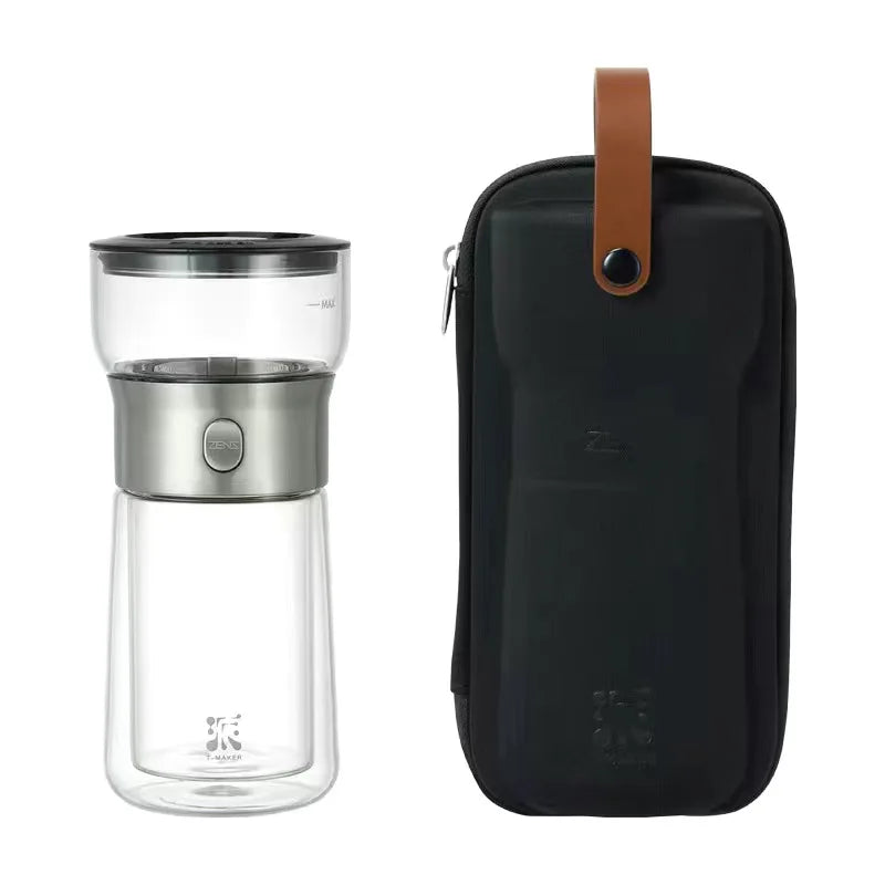 2 in 1 Outdoor Portable Camping Tea Cup Travel Tea Set Tea Water Separation Cup Single Tea Set With Tea Bag