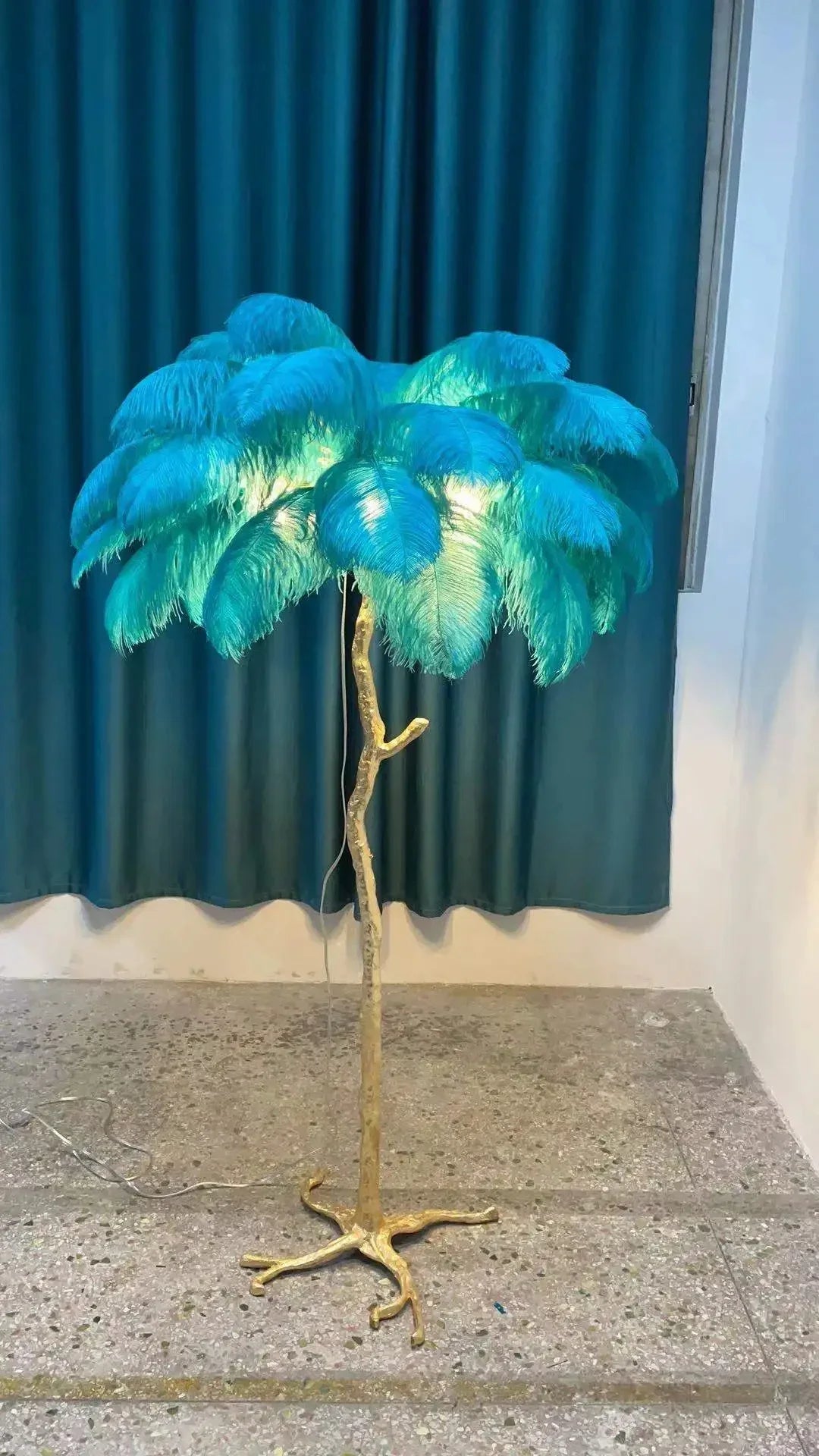 Nordic Ostrich Feather Floor Lamp Living Room Sofa Background Wall Floor Standing Lamp Home Decor Bedroom Bedside Table Lighting