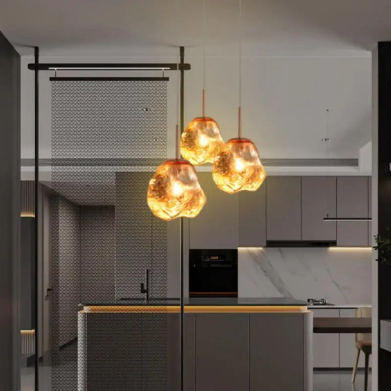 New Lava Glass Ice Cube Bedroom Bedside Chandelier Ceiling Chandelier Ceiling Pendant Lamp Ceiling Light Home Appliance