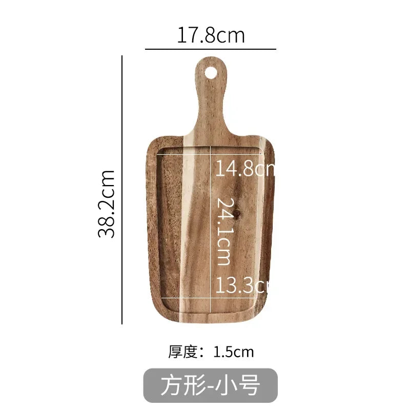Steak plate wooden household Japanese wooden plate rectangular plate western food plate breakfast tableware pizza wooden tray