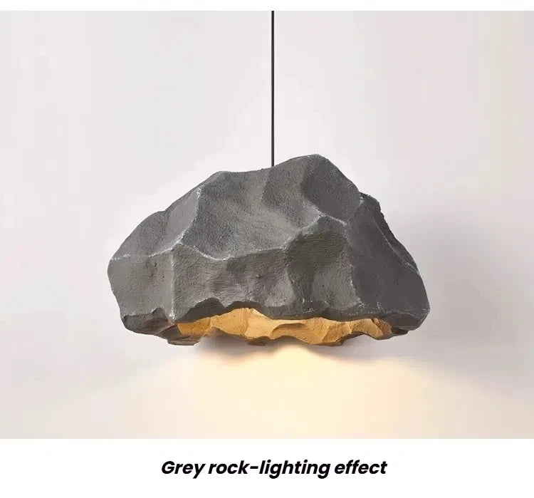 Wabi Sabi LED Pendant Light Nordic Ceiling Pendant Lamp for Living Dining Room Bedroom Creative Design Stone Shaped Hanging Lamp