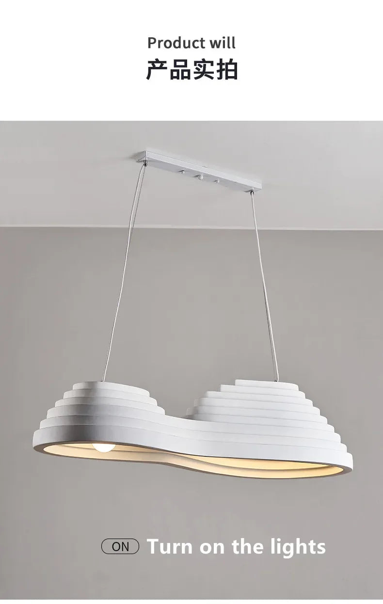 Nordic terrace Wabi Sabi chandelier restaurant creative dining table cream style homestay minimalist branch chandelier