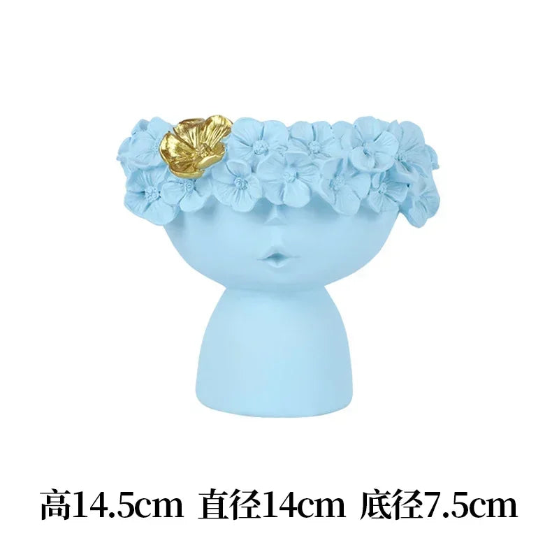 Nordic Decoration Home  Flower Vase  Living Room Decoration  Vases Cute Girl Arranging Flower Container Desktop Accessories