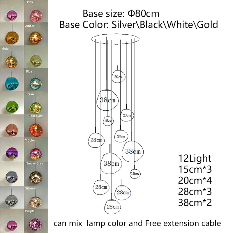 Nordic Lava LED Pendant Light Modern Light PVC Lighting Living Room Lights Indoor Deco Home Fixtures Loft Kitchen Hanging Lamps