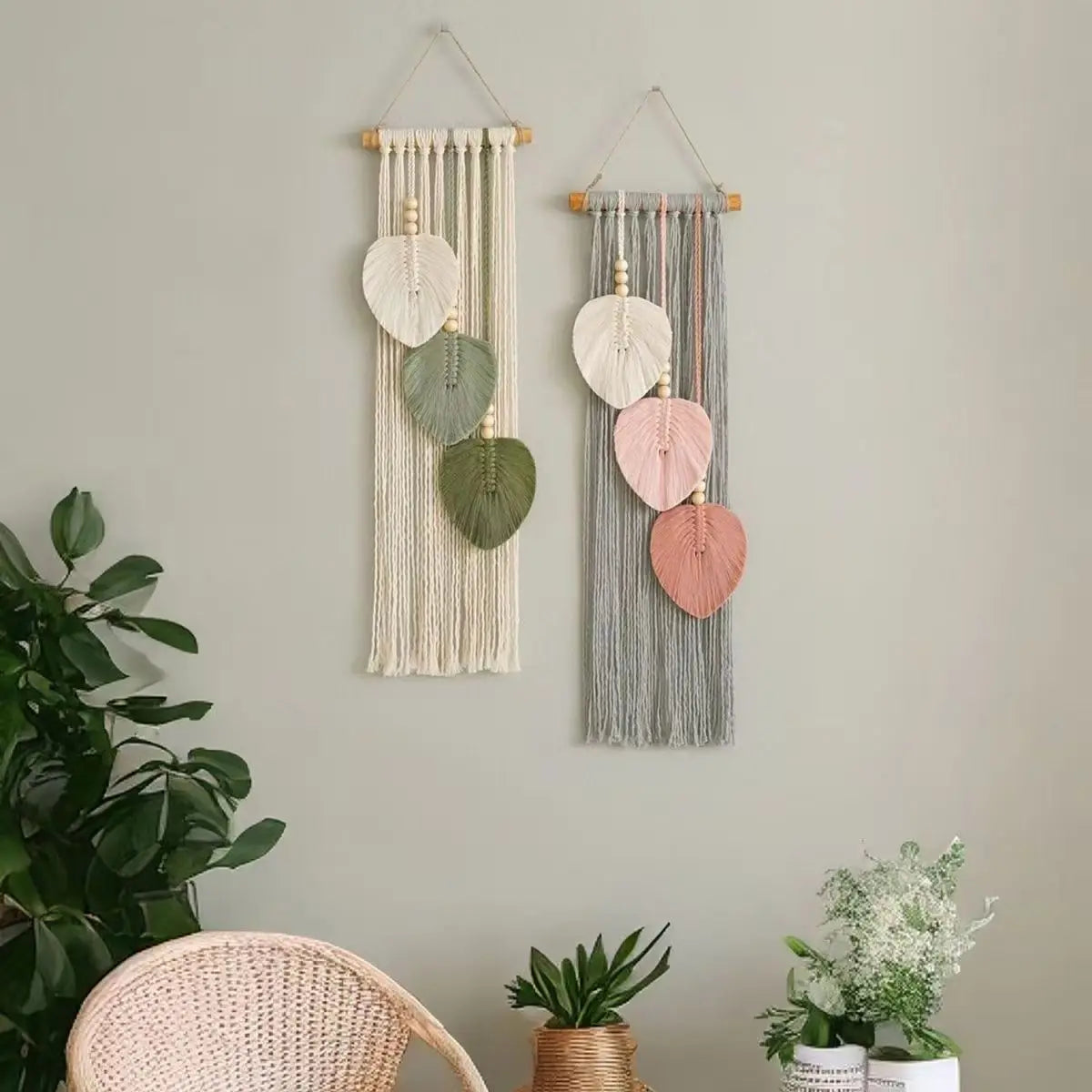 Nordic - Style Woven Leaf Wall Hangings（“Nordic - Style