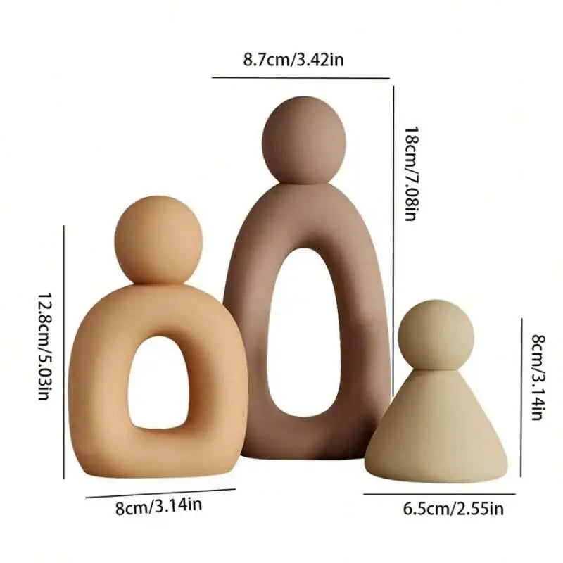 Simple Family Statue Modern Style Home Decor Hollow Sculpture Nordic Living Room Ornaments Bedroom Decoration Figurines Gift