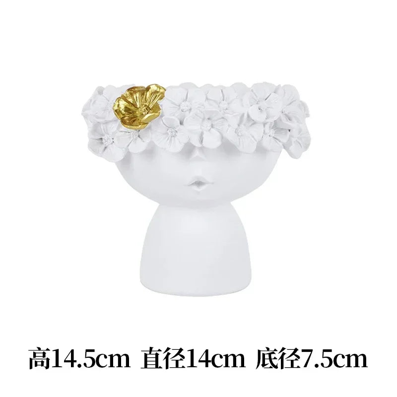 Nordic Decoration Home  Flower Vase  Living Room Decoration  Vases Cute Girl Arranging Flower Container Desktop Accessories