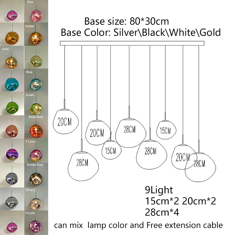 Nordic Lava LED Pendant Light Modern Light PVC Lighting Living Room Lights Indoor Deco Home Fixtures Loft Kitchen Hanging Lamps