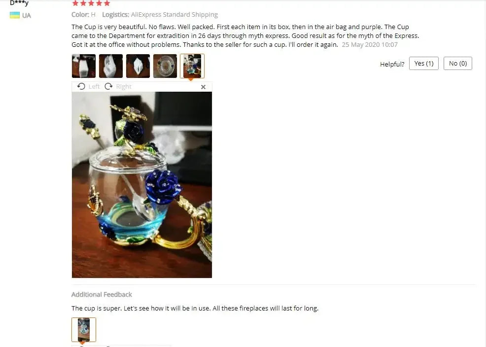 LMHBJY Beauty And Novelty Enamel Coffee Cup Mug Flower Tea Glass Cups Hot and Cold Drinks Tea Cup Spoon Set Perfect Wedding Gift