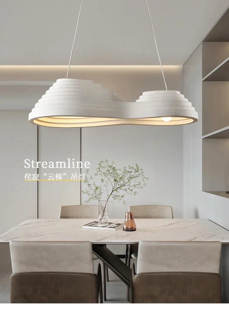 Nordic terrace Wabi Sabi chandelier restaurant creative dining table cream style homestay minimalist branch chandelier