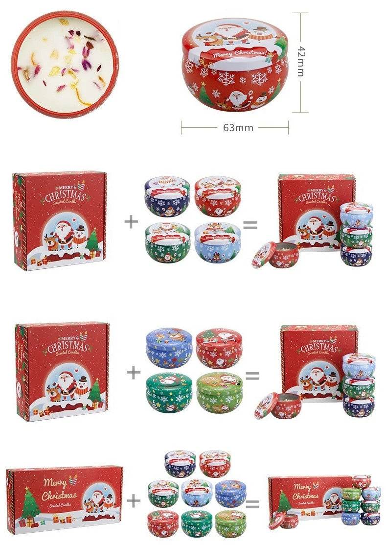 Christmas Aromatherapy Candles Santa Claus Snowmen Tin Cans Candle Christmas Decoration For Home Xmas New Year 2025 Navidad