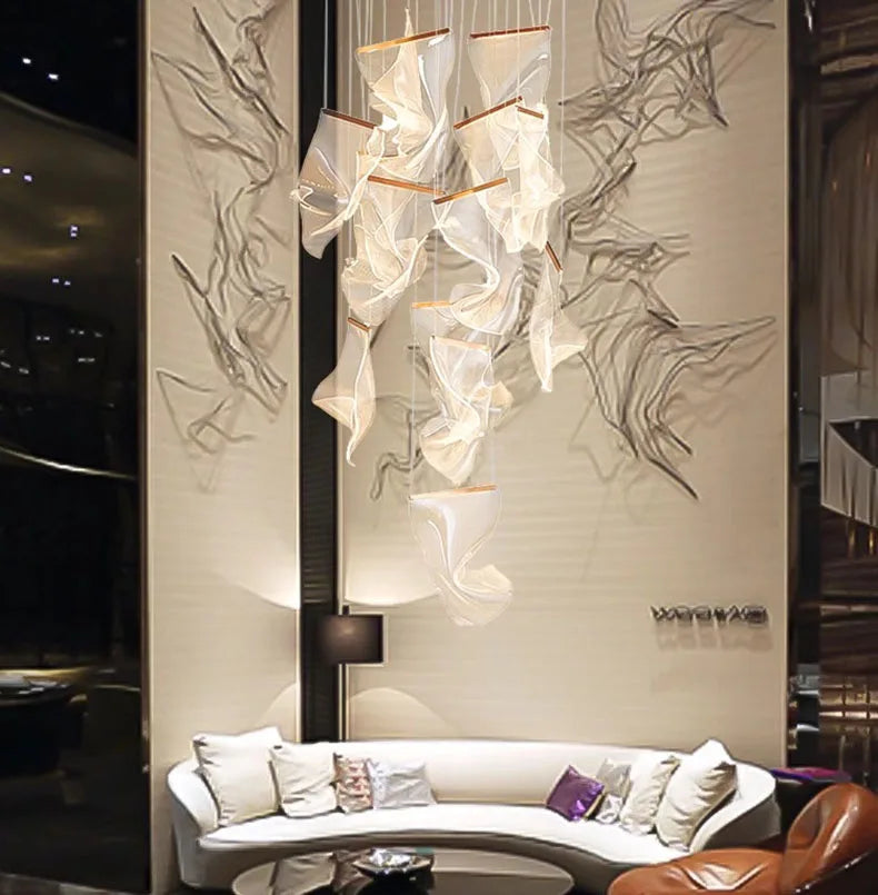 Modern home decor led lights pendant light lamps forstaircase Chandeliers for living room hanging light indoor lighting