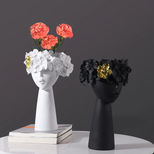 Nordic Decoration Home  Flower Vase  Living Room Decoration  Vases Cute Girl Arranging Flower Container Desktop Accessories