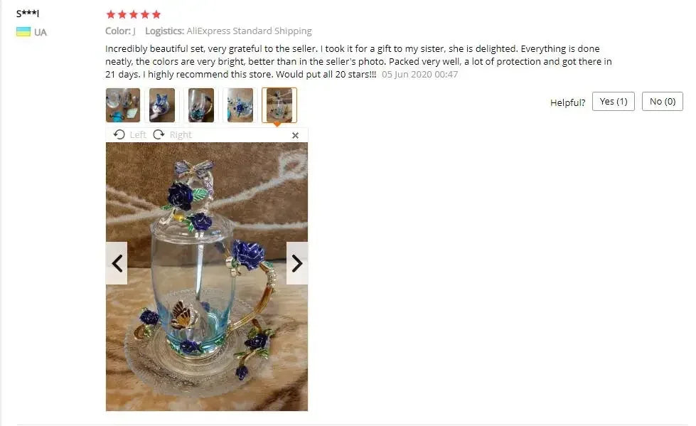 LMHBJY Beauty And Novelty Enamel Coffee Cup Mug Flower Tea Glass Cups Hot and Cold Drinks Tea Cup Spoon Set Perfect Wedding Gift