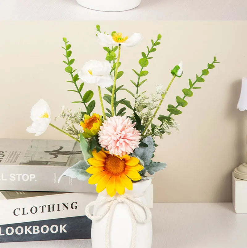 1Pc Bow Design Plastic Flower Vase Modern Art Nordic Decorative Vase  Used for Wedding, Living Room, Office, Bedroom Decoration