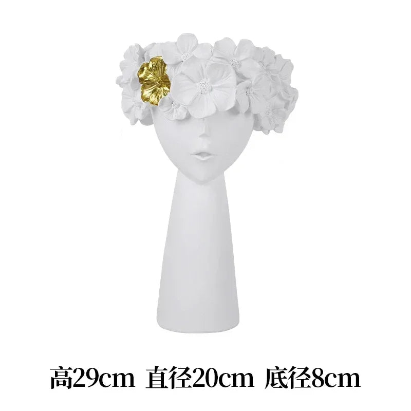Nordic Decoration Home  Flower Vase  Living Room Decoration  Vases Cute Girl Arranging Flower Container Desktop Accessories