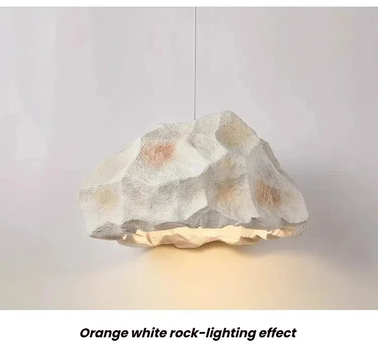 Wabi Sabi LED Pendant Light Nordic Ceiling Pendant Lamp for Living Dining Room Bedroom Creative Design Stone Shaped Hanging Lamp