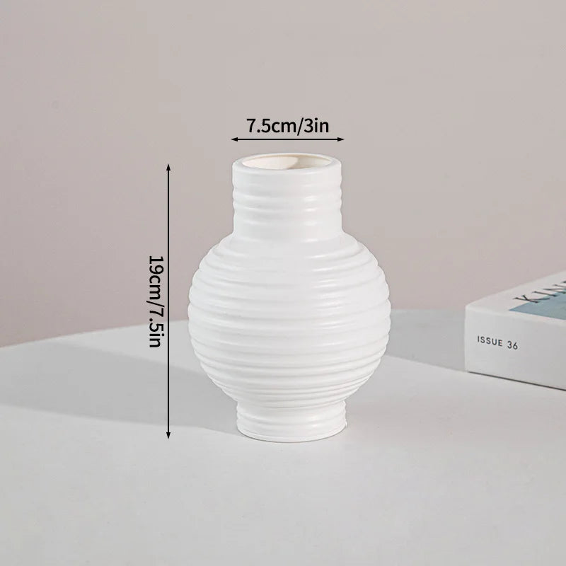 Nordic Vase Imitation Ceramic Flower Bottle Decorative Flowerpot Flower Arranging Ornament Plastic Home Plant Pot Wedding decor