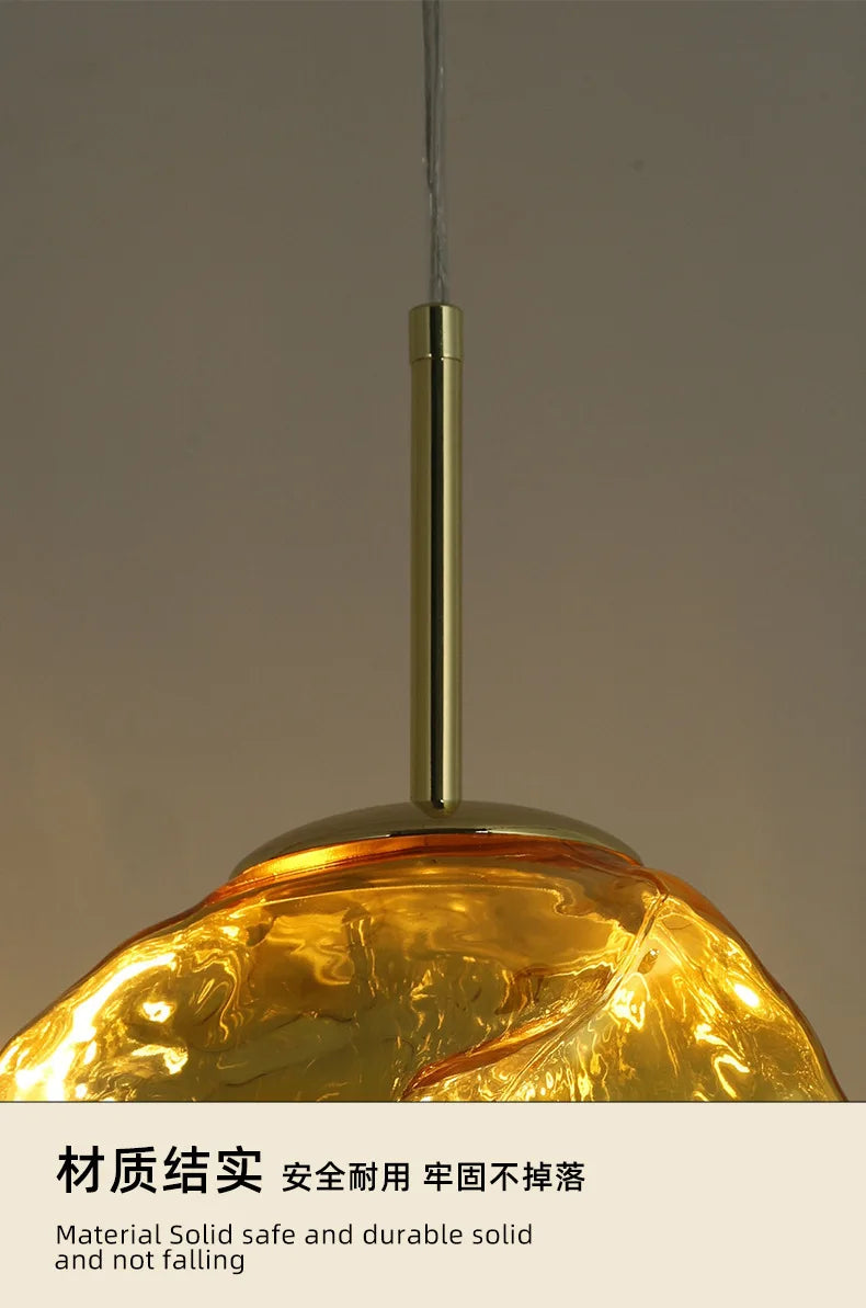New Lava Glass Ice Cube Bedroom Bedside Chandelier Ceiling Chandelier Ceiling Pendant Lamp Ceiling Light Home Appliance