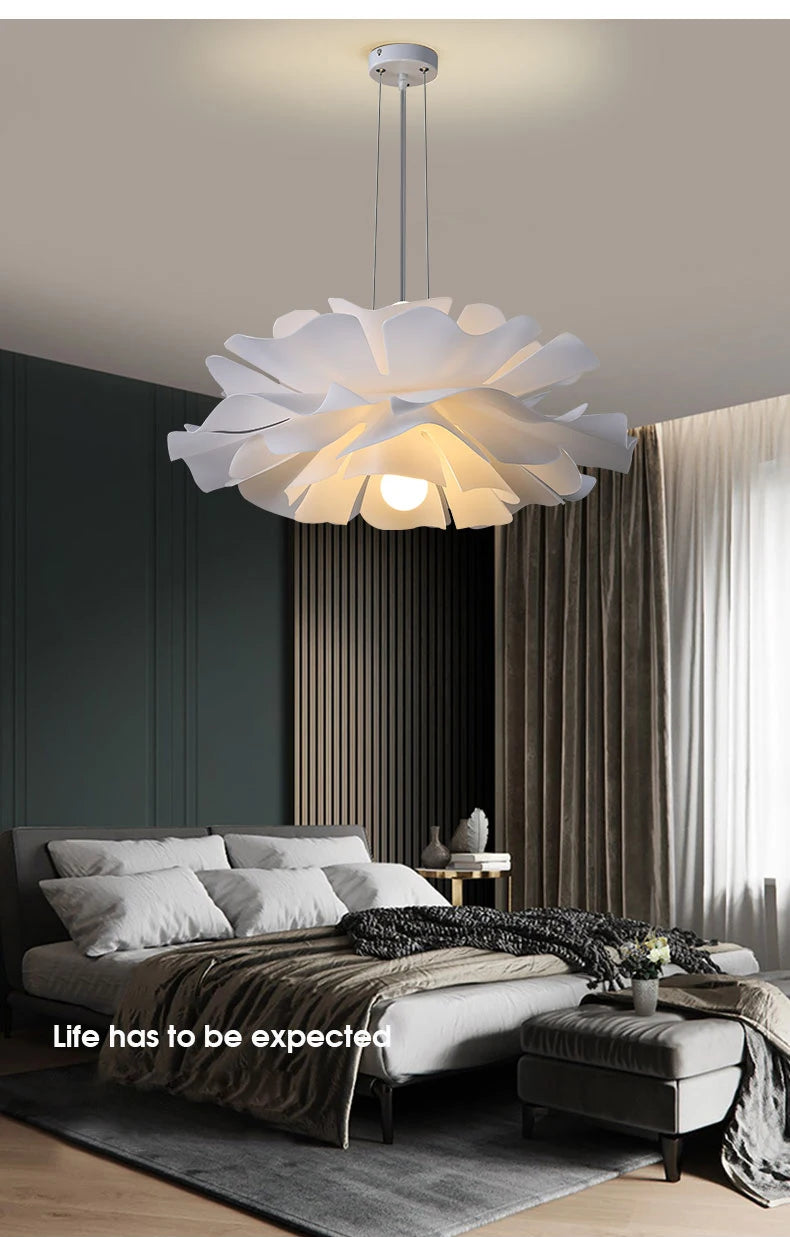 Girl Bedroom Chandelier Nordic Ins Girls Room Lighting Creative Designer Warm Living Dining Room Lamp Net Red Flower Chandelier