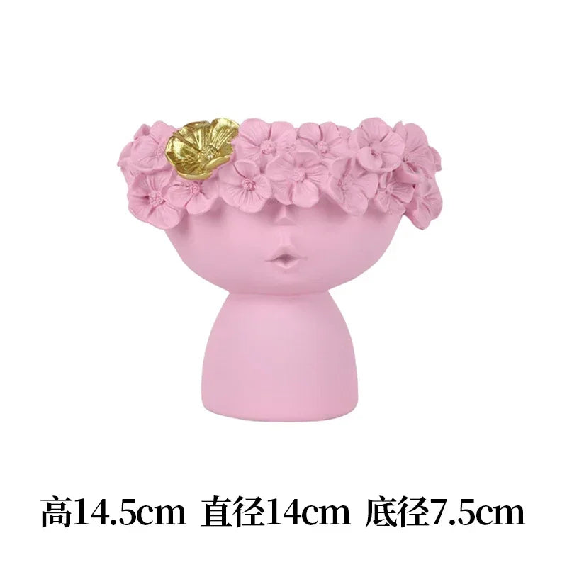Nordic Decoration Home  Flower Vase  Living Room Decoration  Vases Cute Girl Arranging Flower Container Desktop Accessories