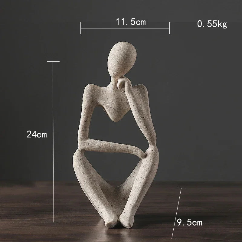 Nordic Abstract Thinker Statue Resin Figurine Office Home  Decoration Desktop Decor Handmade Crafts Sculpture Modern Art