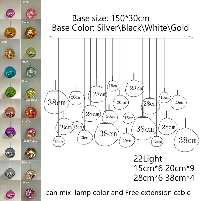 Nordic Lava LED Pendant Light Modern Light PVC Lighting Living Room Lights Indoor Deco Home Fixtures Loft Kitchen Hanging Lamps