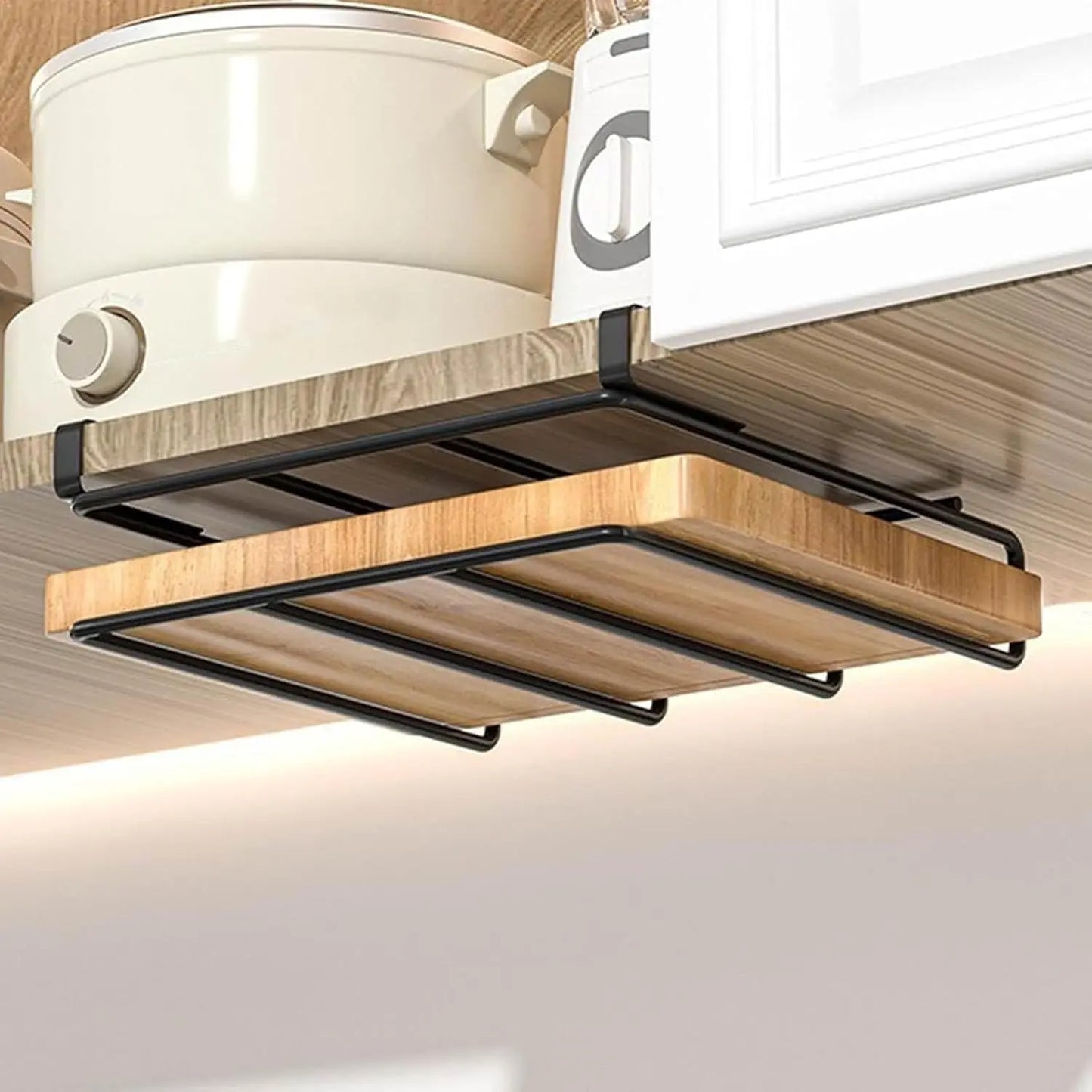 Kitchen Storage Rack for Cutting Boards,Pot Lid Holder, Wall-Mounted Cutting Board Rack,Wall-Mounted Chopping Board
